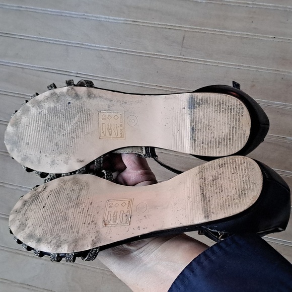 G.C Metallic Silver Sparkle Glam Retro Vintage Inspired Ankle Strap T-Strap Flat - Picture 6 of 11